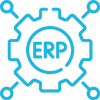 Image of a cog with ERP in the middle