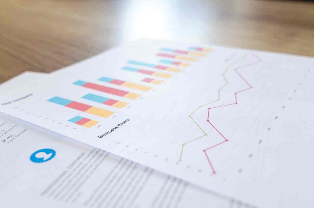 Sage accounting software. Picture of financial charts